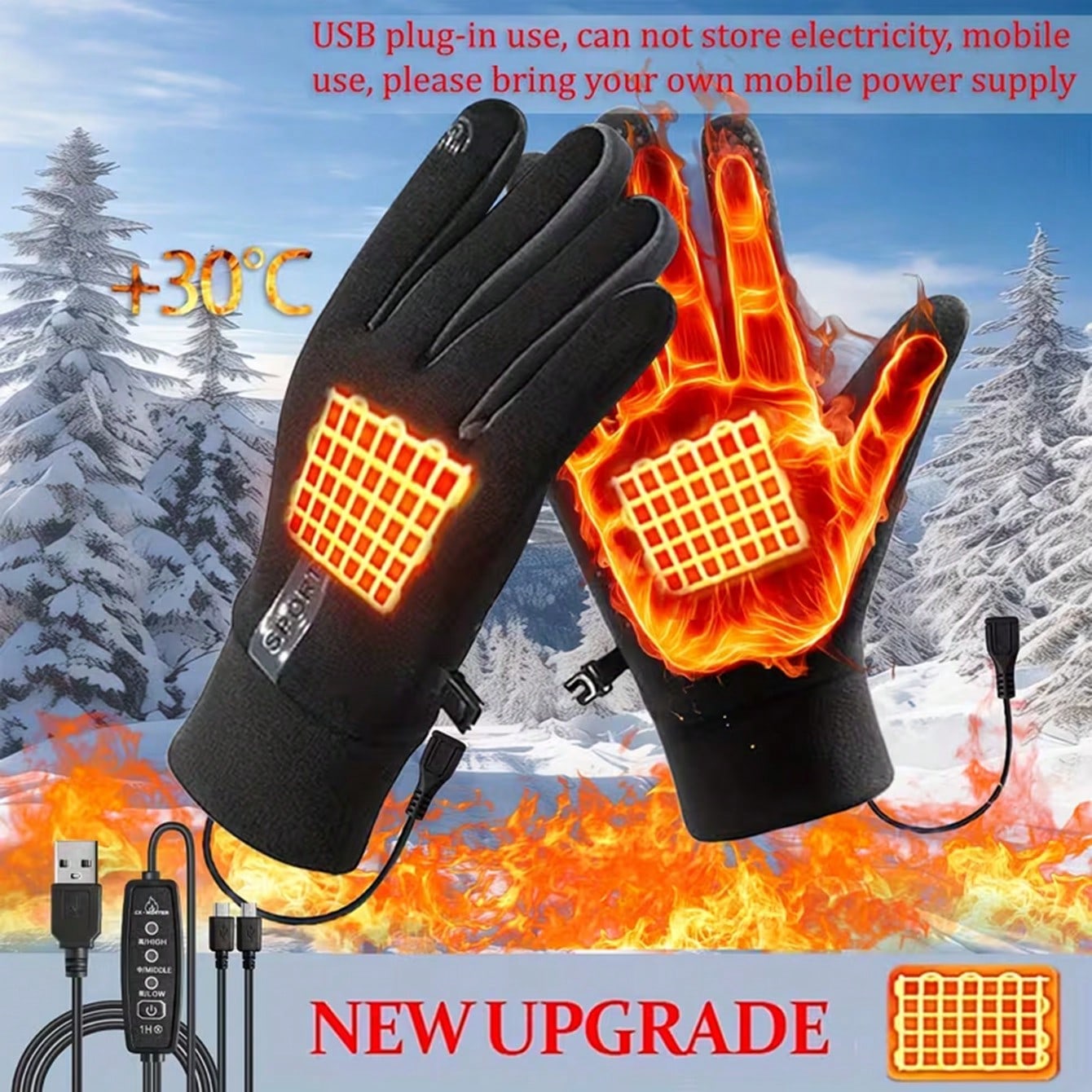 Cycling Commute Essentials - Перчатки с подогревом без батареек |